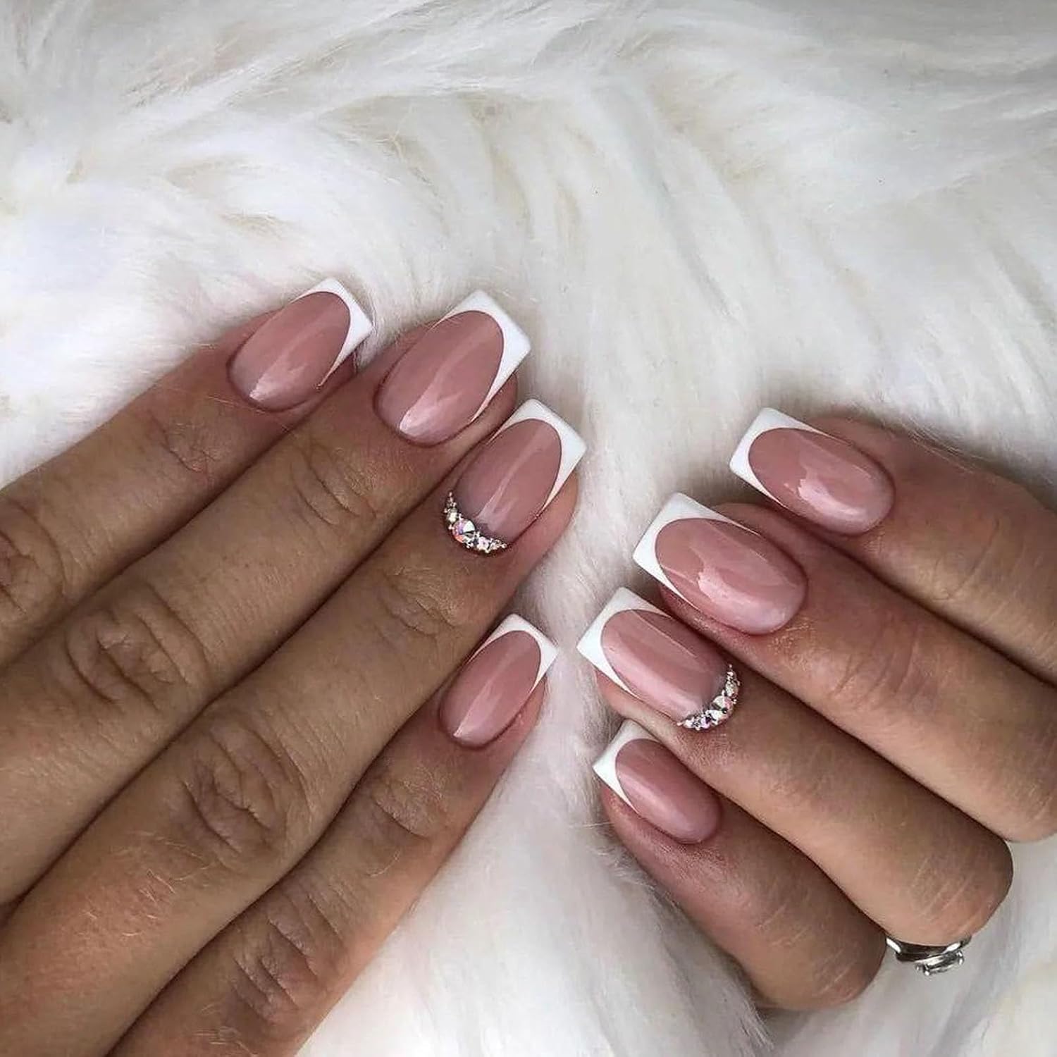 Square Press on Nails Short Fake Nails with Leopard Designs Fall Nails Press ons Brown Glue on Nails Glossy Stick on Nails Acrylic Presson Nails for Women 24 Pcs
