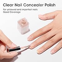 Vista 4 de GELLEN Corrector de Uñas Iluminador Nude 4 en 1, Esmalte Base con Tonos Tierra Neutros, Fortalecedor de Uñas Transparente Relleno de Crestas