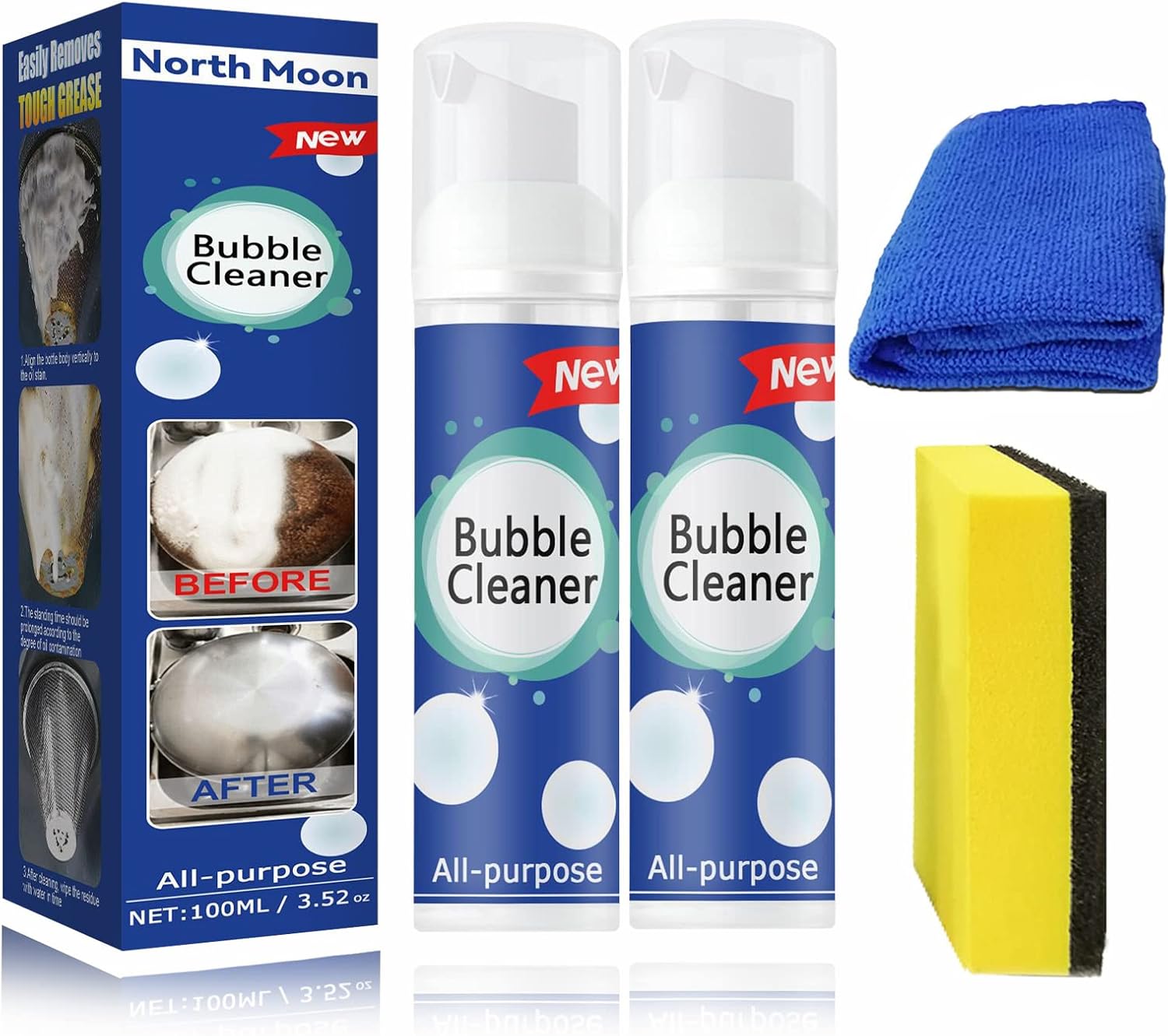 Foaming Heavy Oil Stain Cleaner, All Purpose Bubble Cleaner Rheineule