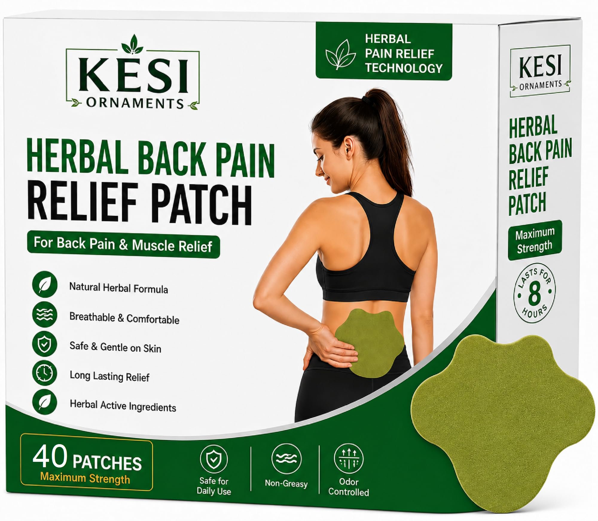 KESI ORNAMENTS 10pcs Herbal Shoulder Pain Relief Patches |Herbal Ginger Patch for Muscle Pain, Joint Pain & Stiffness | Pain Relief Products for Neck & Arm | Natural Heat Therapy Pain Relief Patch — Amazon image 12