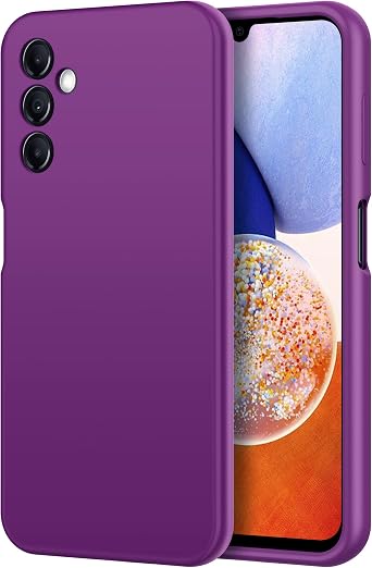 Slim case for Samsung Galaxy A14 5G Case, Liquid Silicone Case for Galaxy A14 5G 2023 6.6 inch Soft Silicone Rubber Shockproof Protective, Purple