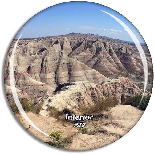 Interior Badlands Park South Dakota USA Imán de viaje Recuerdo 3D Cristal Colección Regalo Refrigerador Pegatina
