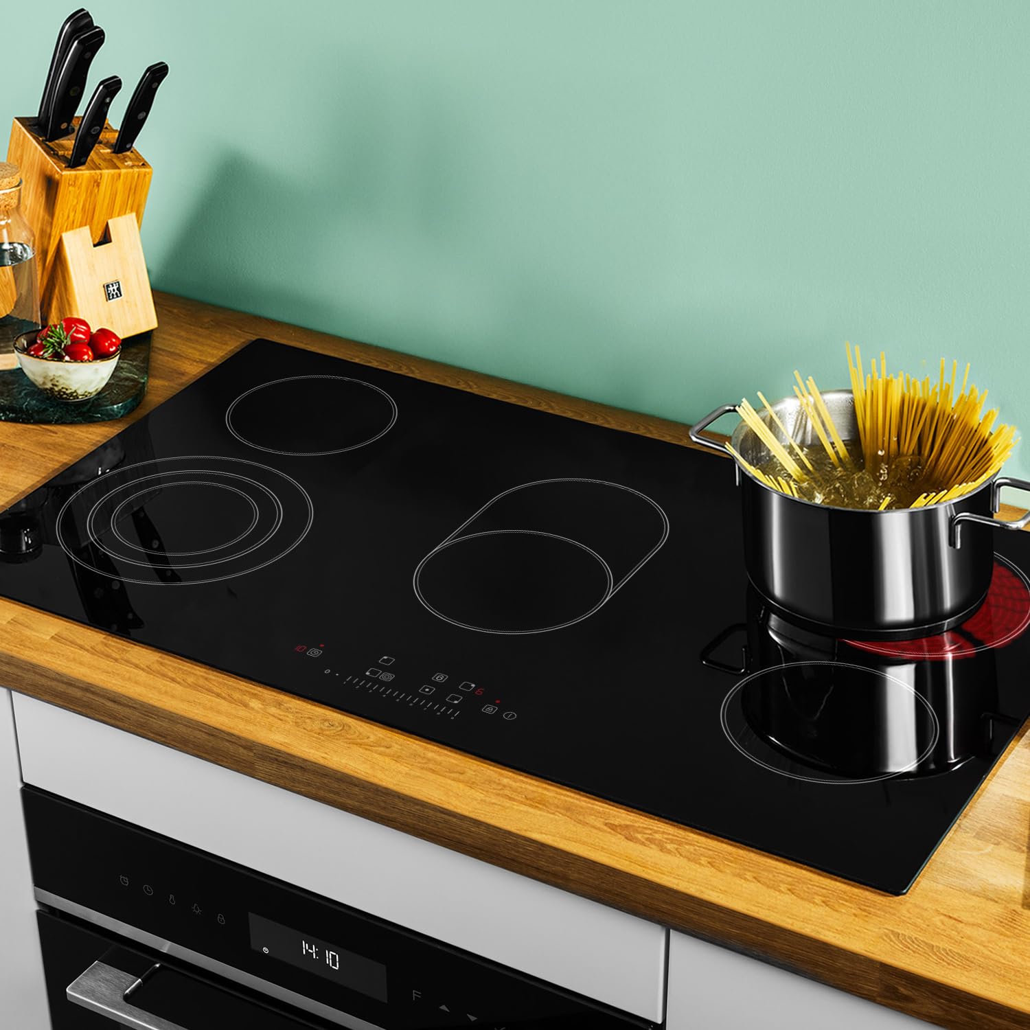 KKT KOLBE Placa vitrocerámica 90 cm | Independiente | 8,7 kW | 5 zonas | 9 niveles de potencia | Zona para asador | Zona triple | Sin marco | Temporizador | Indicador de calor residual | CH9005RL