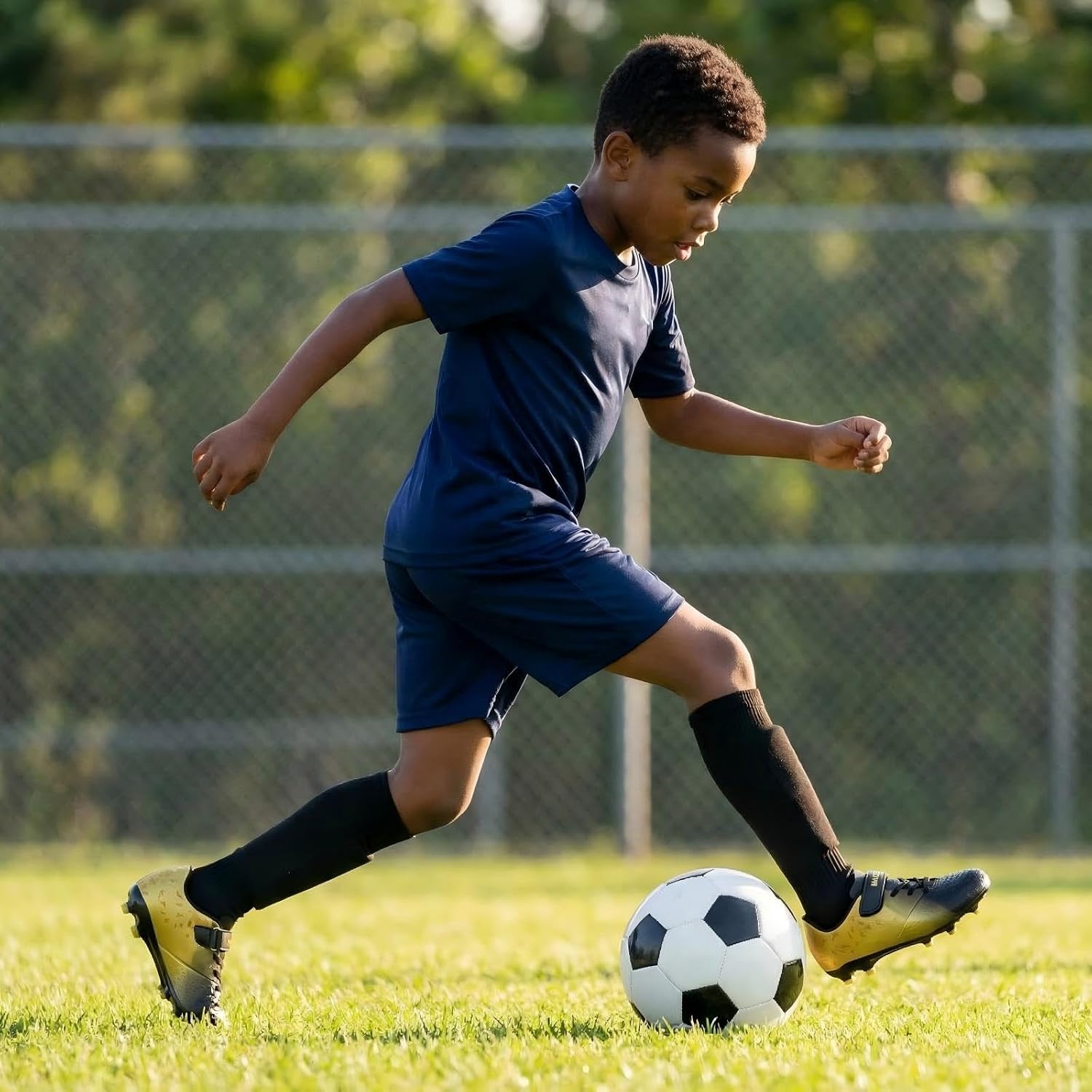 MAIZUN Soccer Cleats Kids Boys Girls Outdoor Athletic Football Shoes