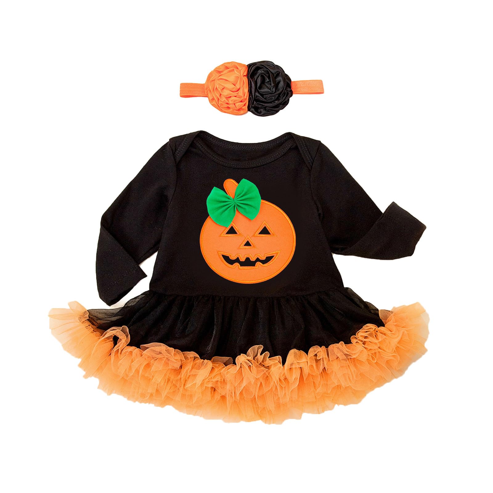 Cokbyavla My 1st Halloween Outfit, Little Girl Halloween Skirts Set Baby Girl Dresses for Wedding Guest Boo Costume Toddler 2T Little Dress Boho Toddler Gir 12-24 Months