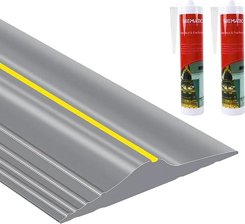 Vista 23 de ToLanbbt Tira de umbral de puerta de garaje universal de goma de 3.7 m con adhesivo/sellador negro de 300 ml, tira de sellado resistente a