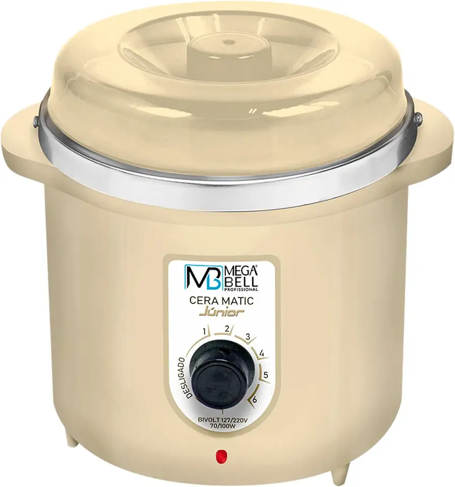 Mega Bell, Panela aquecedora de cera para depilação, Termocera, Cera-Matic Júnior, Sem refil, Bivolt, 400g, Beje