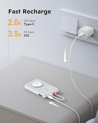 Miniatura 6 de VEGER Cargador portátil para iPhone con cable integrado, batería de 5000 mAh, cargador rápido PD de 20 W, accesorio de viaje compatible con iPhone