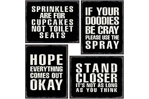 Bathroom Decor Pictures - Restroom Wall Art for Men - Funny Bathroom...