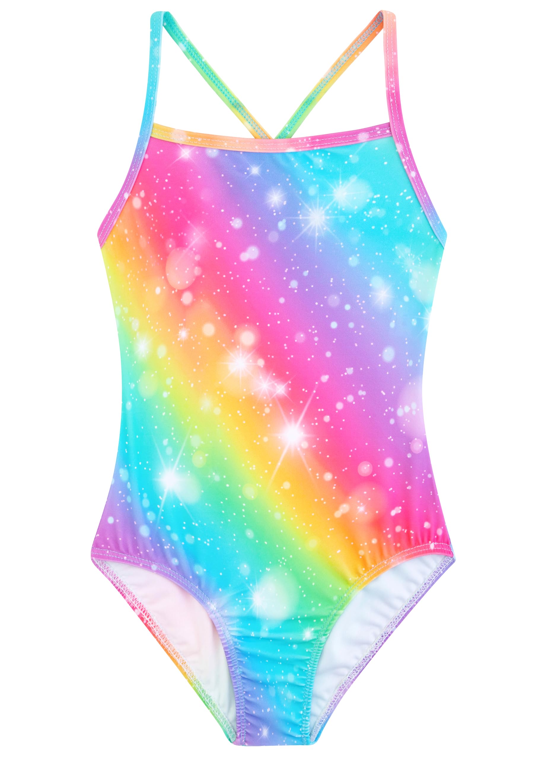 Belovance Girls Swimsuits One Piece Bathing Suit Crossback Straps Cute Toddler Kids Pool Beach Swimwear Quick Dry 4-12 Years