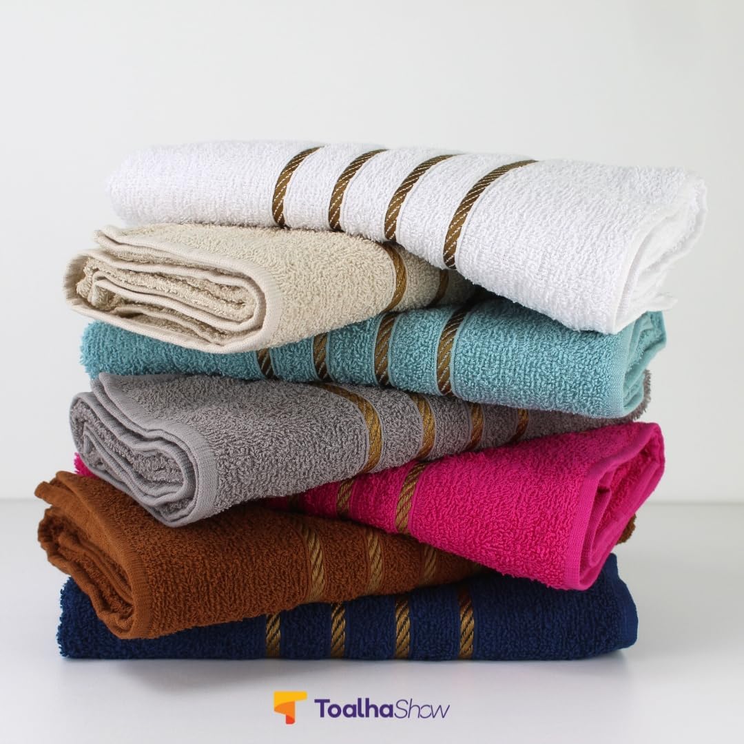 Kit 04 Toalha de Banho 100% Algodão Selecionado com Alta Absorção 70x130cm (Sortido)