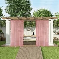 Vista 4 de SpaceDresser Cortinas traslúcidas impermeables para patio y exteriores 1 panel de cortina transparente con bolsillo para barra para sala de estar