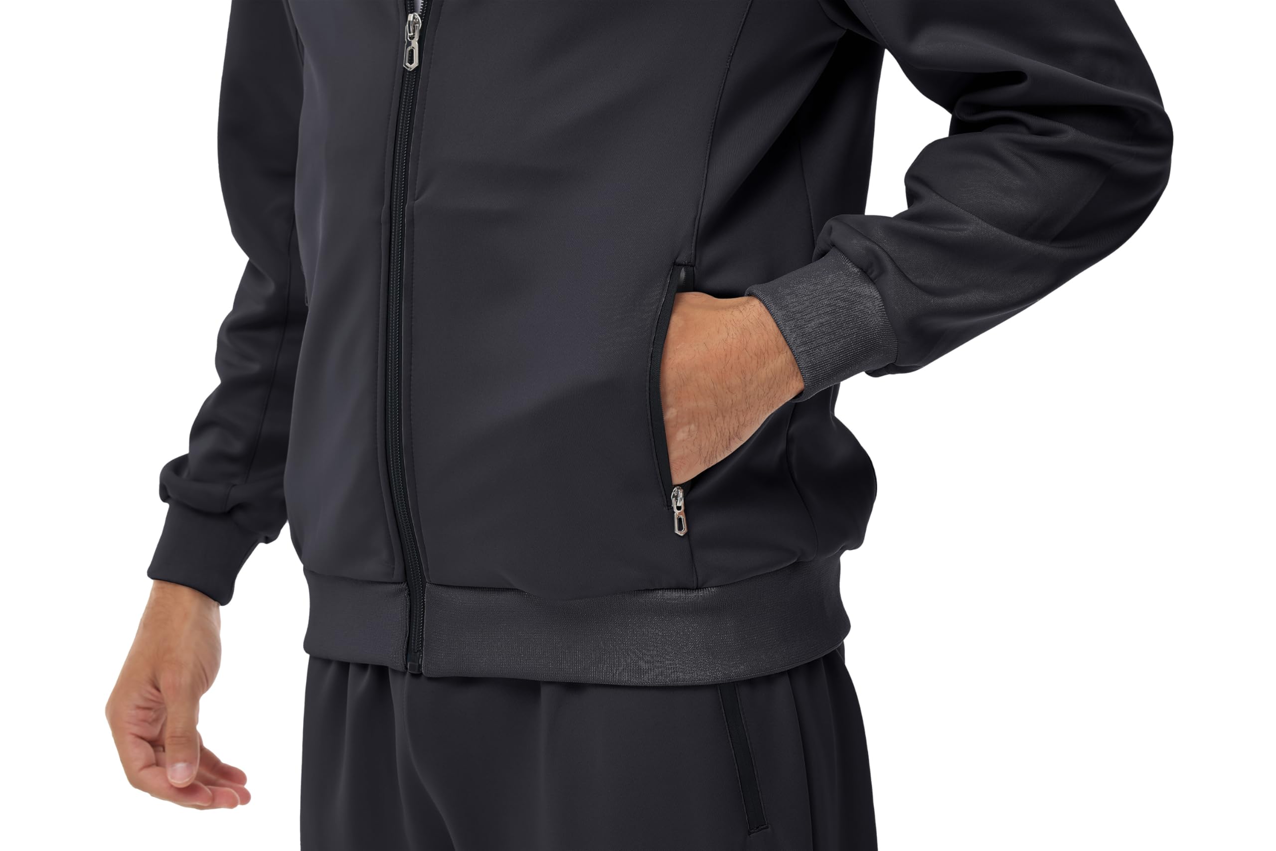 Huayuzh Tuta sportiva da uomo, 2 pezzi, con cerniera, per jogging, fitness, palestra, casa