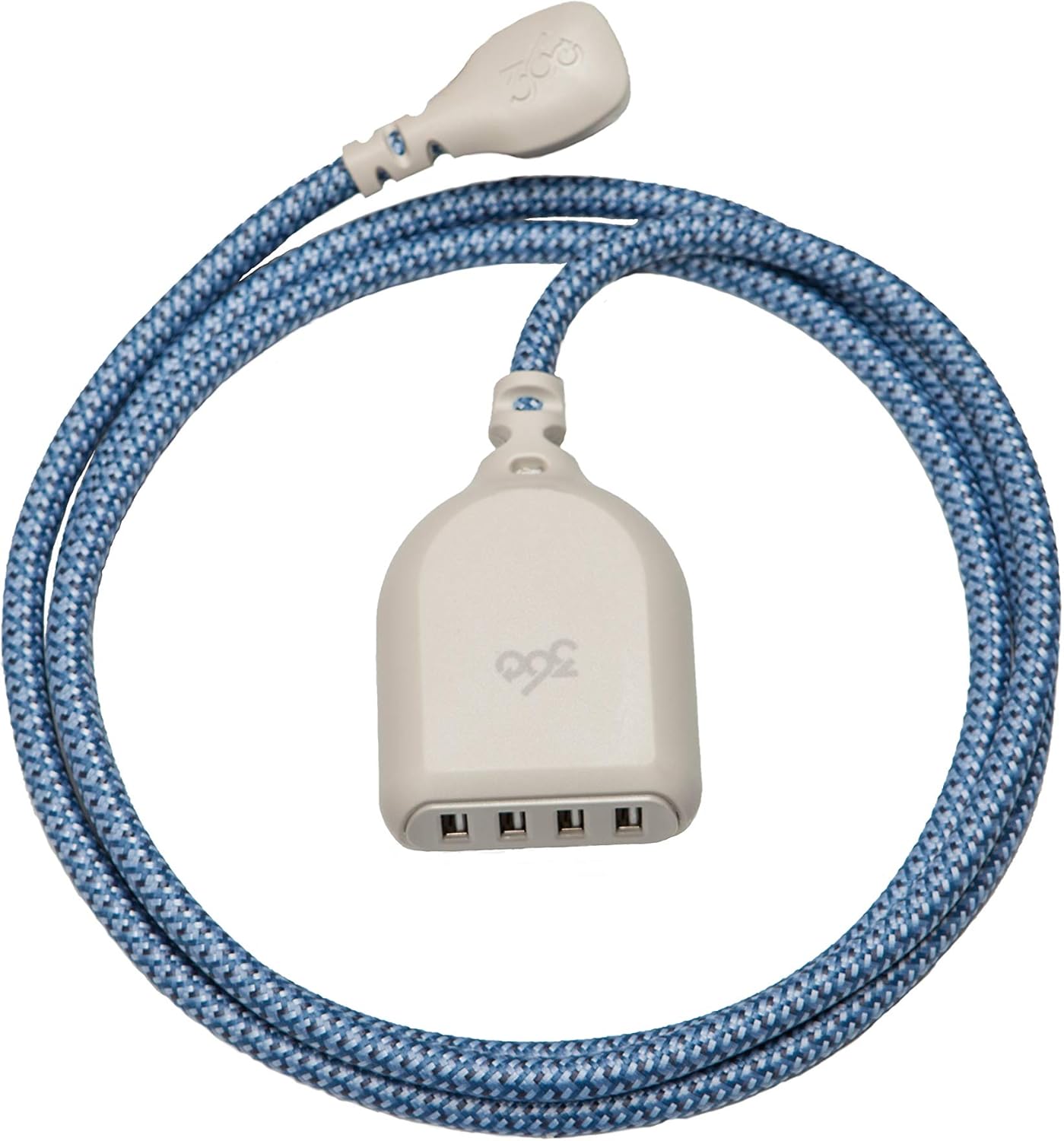 360 Electrical 360614 Habitat4.8 Braided w/ 4.8A 4-Port USB Extension Cord, 6', Summer Twilight