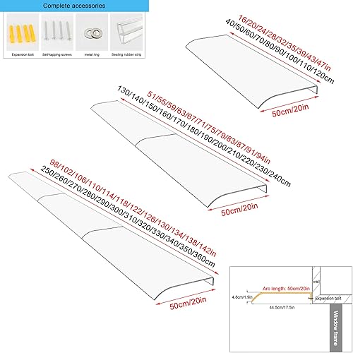 Miniatura 4 de Cubierta moderna de policarbonato para puerta delantera, toldo invisible para ventana, toldo de entrada semicongelado, toldo de jardín, protección
