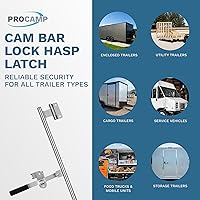 Vista 8 de ProCamp 36" Barra de Leva para Remolque Puerta Oscilante con Bisagra Barra de Leva Cerrajo Pestillo Manija de Cargo