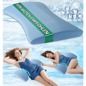 Orthopaedic Lumbar Cushion Ergonomic Memory Foam Back & Lumbar Support for Bed & Sofa - Lower Back Relief - Cooling Removable Washable Cover