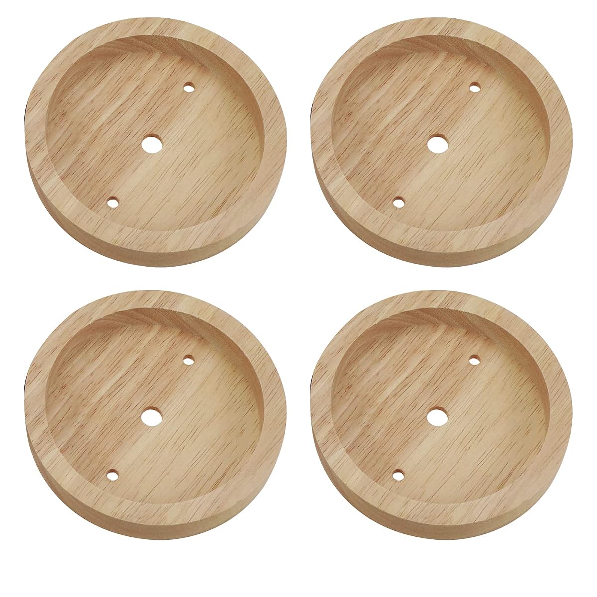 Quluxe Wooden Light Canopy Kit - Vintage Chandelier Ceiling Plate, 4-Pack,