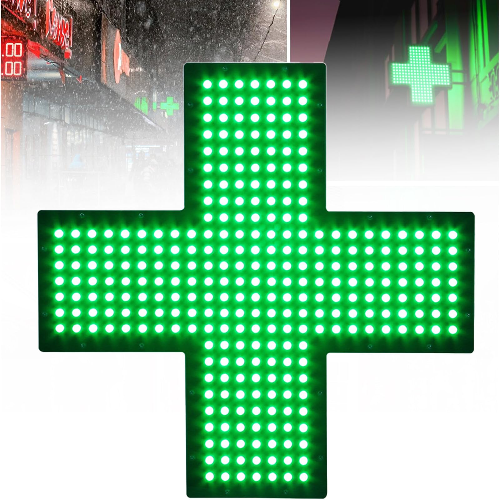 Señal De Cruz Médica Led - Luz De Cruz De Farmacia con Cadena De Metal Colgante, 3 Modos De Parpadeo, para Farmacia, Un Producto Duradero Y De Bajo Consumo Energético,12IN