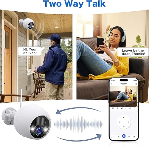 Miniatura 6 de Noahcam Cámaras de seguridad inalámbricas para exteriores con panel solar, cámara de seguridad alimentada por batería solar HD de 4MP para red