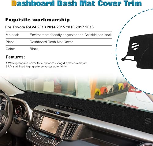 Miniatura 2 de x xotic tech Compatible con Toyota Rav4 2013 2014 2015 2016 2017 2018 cubierta de tablero de instrumentos cubierta de consola central cubierta de