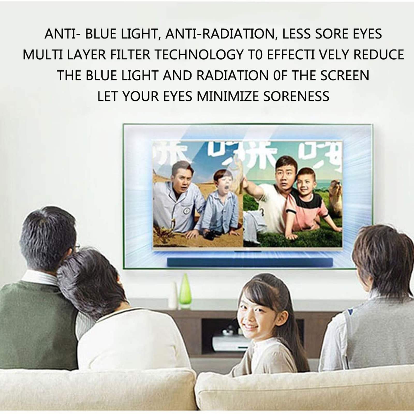 AIZYR Proteggi Schermo TV Ultra Trasparente, Proteggi Schermo Anti Luce Blu Filtro Schermo Antiriflesso - Allevia L'affaticamento degli Occhi E Dormi Meglio,50 in 1095 X616mm