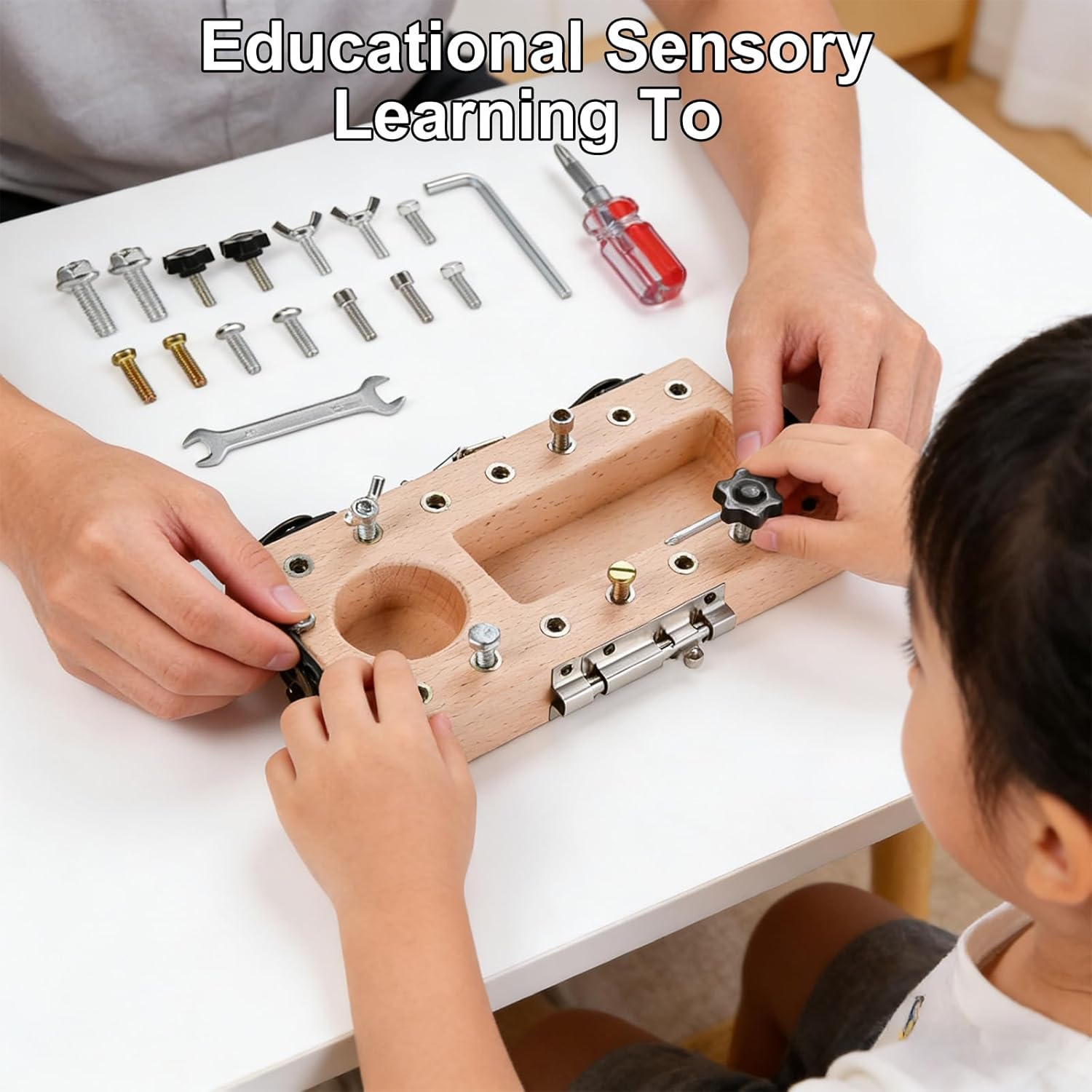 Safe Wooden Fine Motor Activity Set for Preschoolers to Develop Independence and Problem Solving Abilities Portable