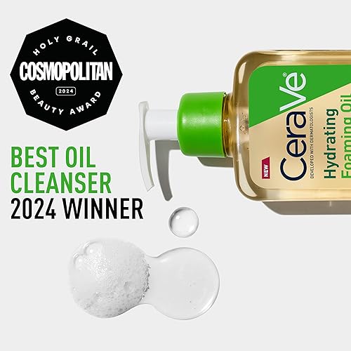 Miniatura 2 de CeraVe Limpiador hidratante de aceite espumoso, limpiador de aceite hidratante para cara y cuerpo, aceite de escualano + ácido hialurónico +