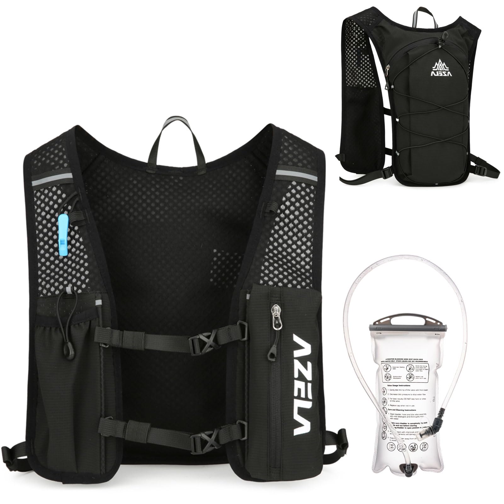 Azarxis Hydration Running Vest Backpack Pack 5L 5.5L Burundi - View #6