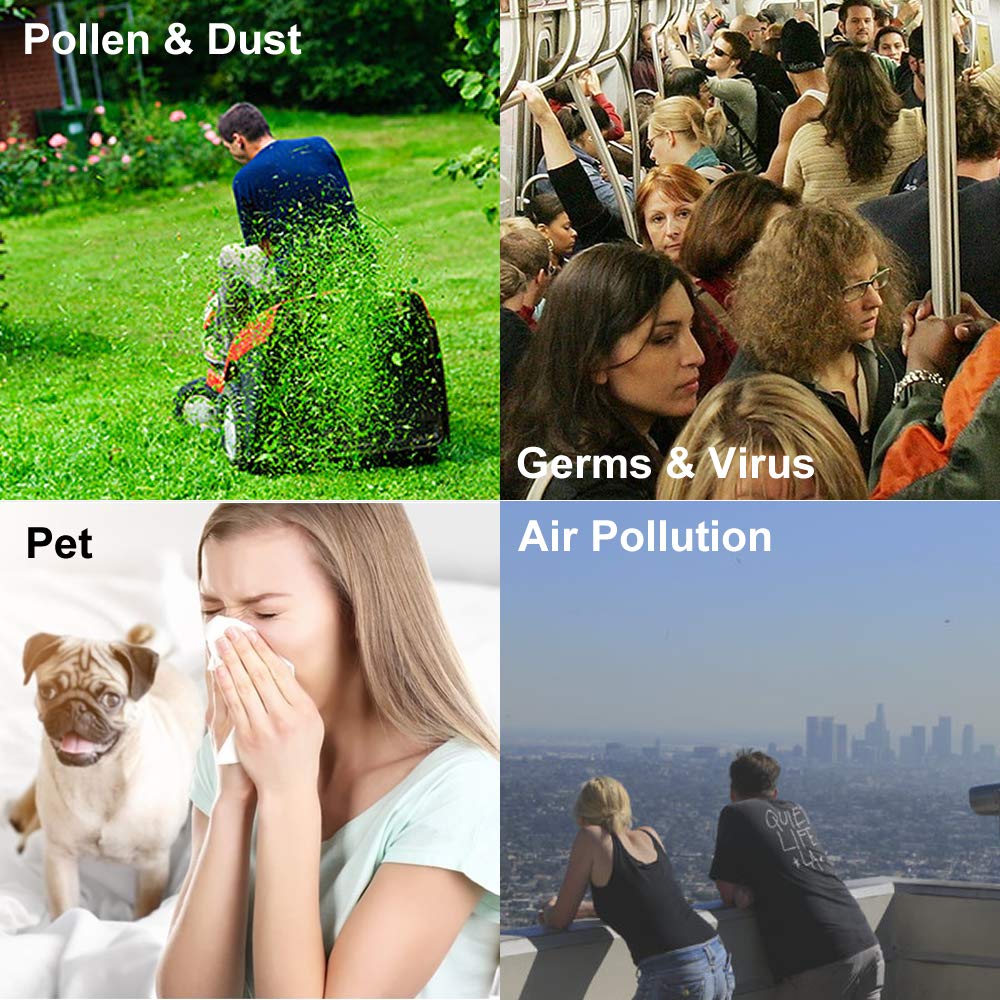 Filtri nasali WoodyKnows Super-Defense, aiuto per le allergie stagionali e l'inquinamento industriale, protezione per il trasporto pubblico e la toelettatura (Narice Stretta, M, 6 Pacco)