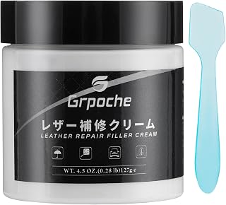 Leather Filler for Filling or Repairing Holes, Tears, Cracks, Scratches, 4.5Oz Filler for Leather Car Seats, Furniture, Shoes, Car Interior, Couch, Chair