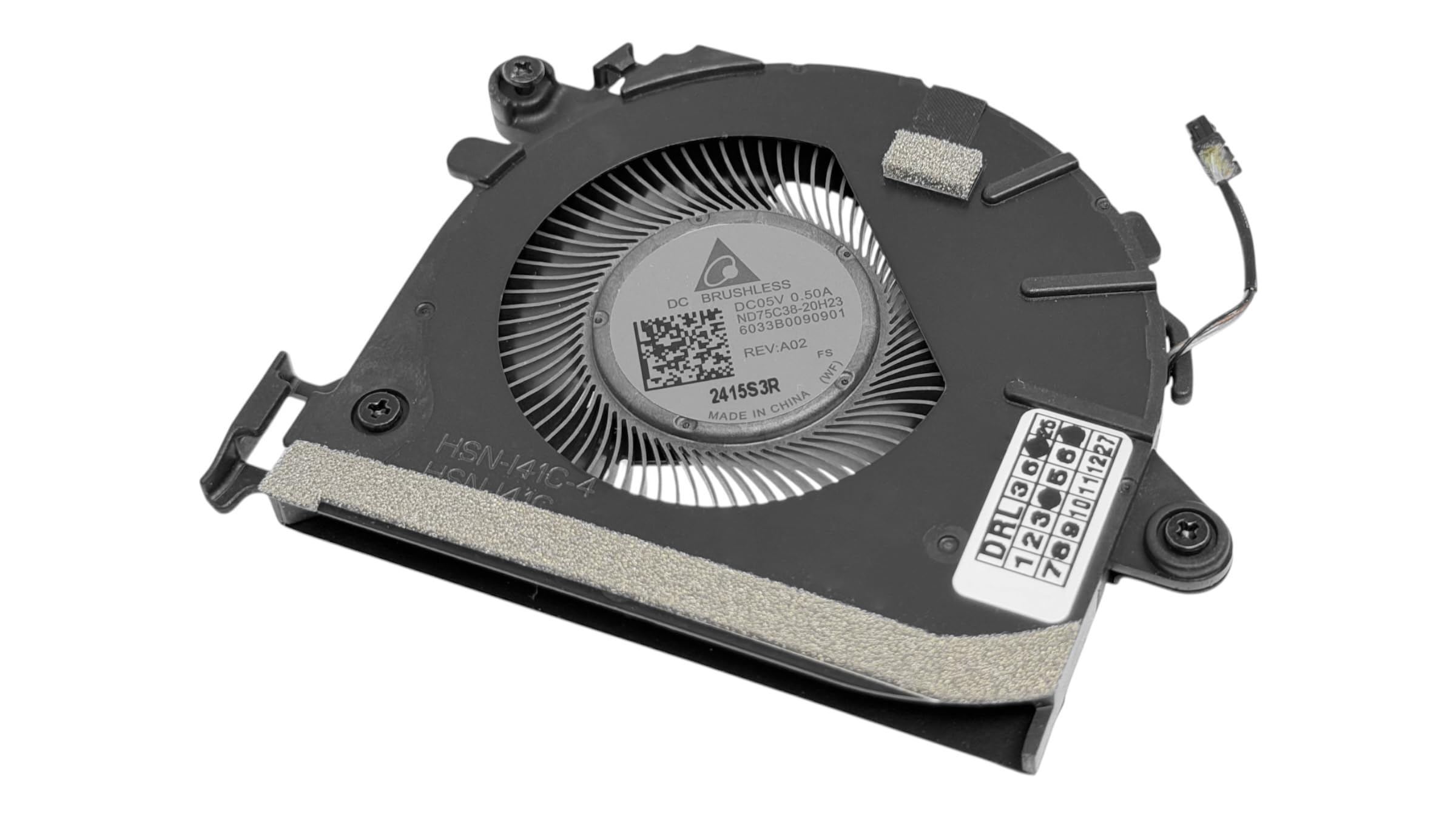 CPU cooling fan compatible HP HSN-I37C-4, HSN-I41C-4, ND75C38-20H23, 6033B0090901, EG50040S1-1C190-S9A, ND75C38-19G15, M07102-001, M44335-001, DFS5K123043638, EliteBook 830 G7, 830 G8, 840 G8, 845 G8