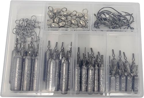 Miniatura 13 de Reaction Tackle Pesos de tiro de caída - Plomos para pesca de tiro de caída de agua salada y agua dulce - Forma de lápiz delgado - Plomos de pesca