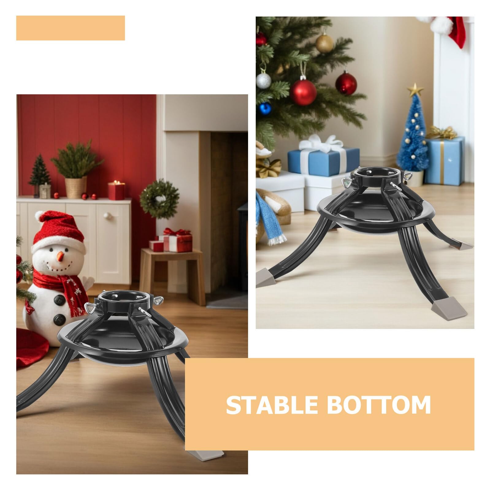 Homoyoyo Base para Árbol de Navidad de Hierro Forjado Resistente Soporte Metálico Redondo Ajustable con Apriete de Perno para Árboles Reales y Exhibiciones Festivas Soporte Multifuncional