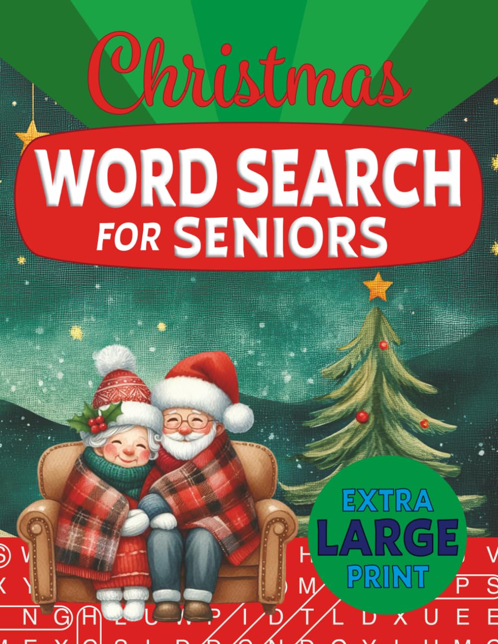 Christmas Word Search for Seniors: Extra Large Print Relaxing Anti-Eye Strain Word Find Puzzles