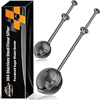 Vista 24 de JETKONG Agitador de azúcar en polvo dispensador de harina con mango de resorte de acero inoxidable 18/8 para harina de azúcar y especias