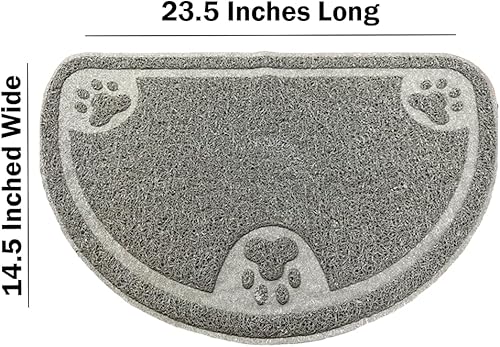 Miniatura 5 de Evelots Tapete de arena para gatos, atrapa el desorden de la caja, protege los suelos, a prueba de orina, fácil de limpiar, lavable a máquina, suave