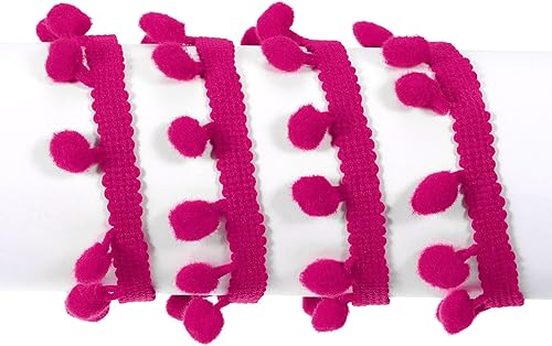 Miniatura 3 de uxcell 10 yardas con flecos de pompones, accesorio de costura de cinta, manualidades, para el hogar, cortinas, ropa, almohadas (0.315 pulgadas,