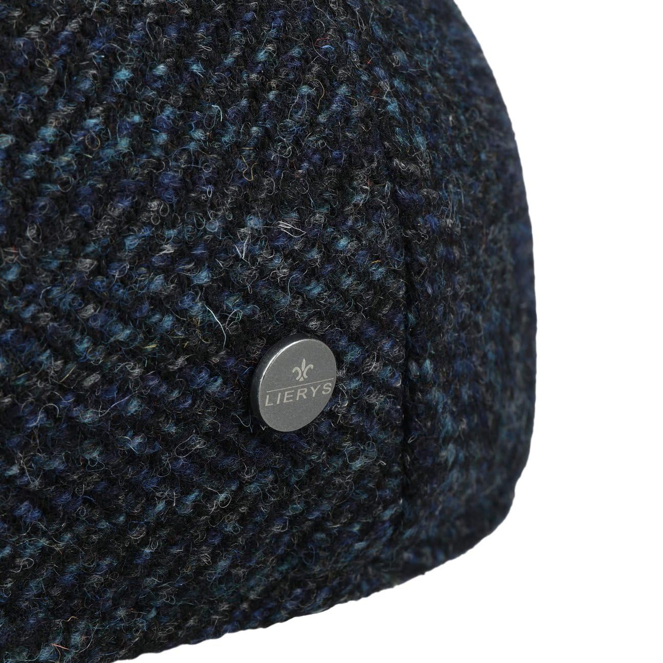 LIERYS Devico płaska czapka z daszkiem, męska – Made in Italy z daszkiem, na jesień, zimę, jesień, zimę, rozmiar M (56-57 cm), ciemnoniebieska