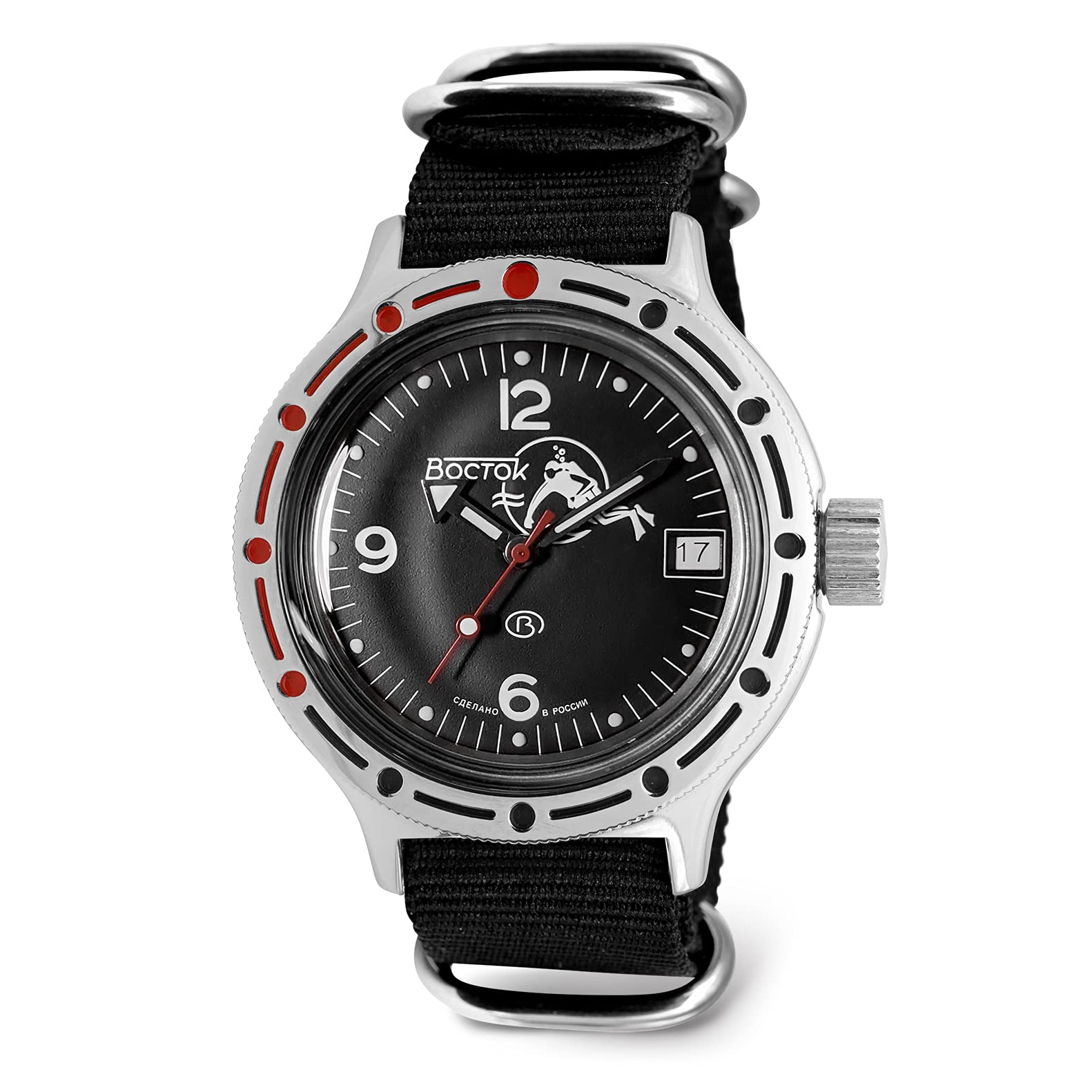 VOSTOK | Scuba Dude Amphibian Automatic Self-Winding Russian Diver Wrist Watch | WR 200 m | Amphibia 420634 |Fashion | Business | Casual Men's Watches