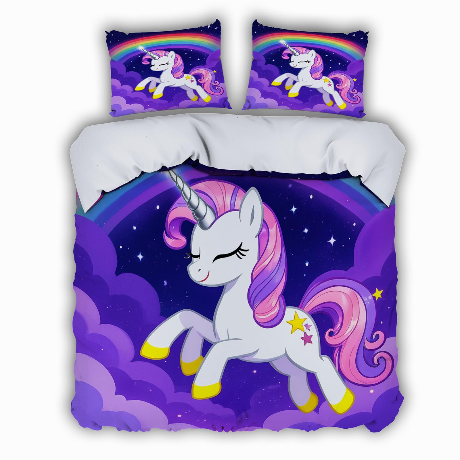 Housse de couette licorne 140x200, le cadeau d'anniversaire idéal pour une chambre magique