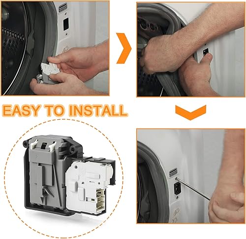 Miniatura 6 de EBF61315802 Conjunto de interruptor de bloqueo de puerta de arandela, exacto para lavadoras de carga frontal LG y lavadora Ken-More serie 796,