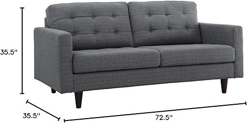 Miniatura 2 de Modway Sofá biplaza Empress en tela tapizada moderna de mediados de siglo, gris Gris,Laguna,Gris,claro,Celeste,verde azulado,Beige,Atomic Rojo