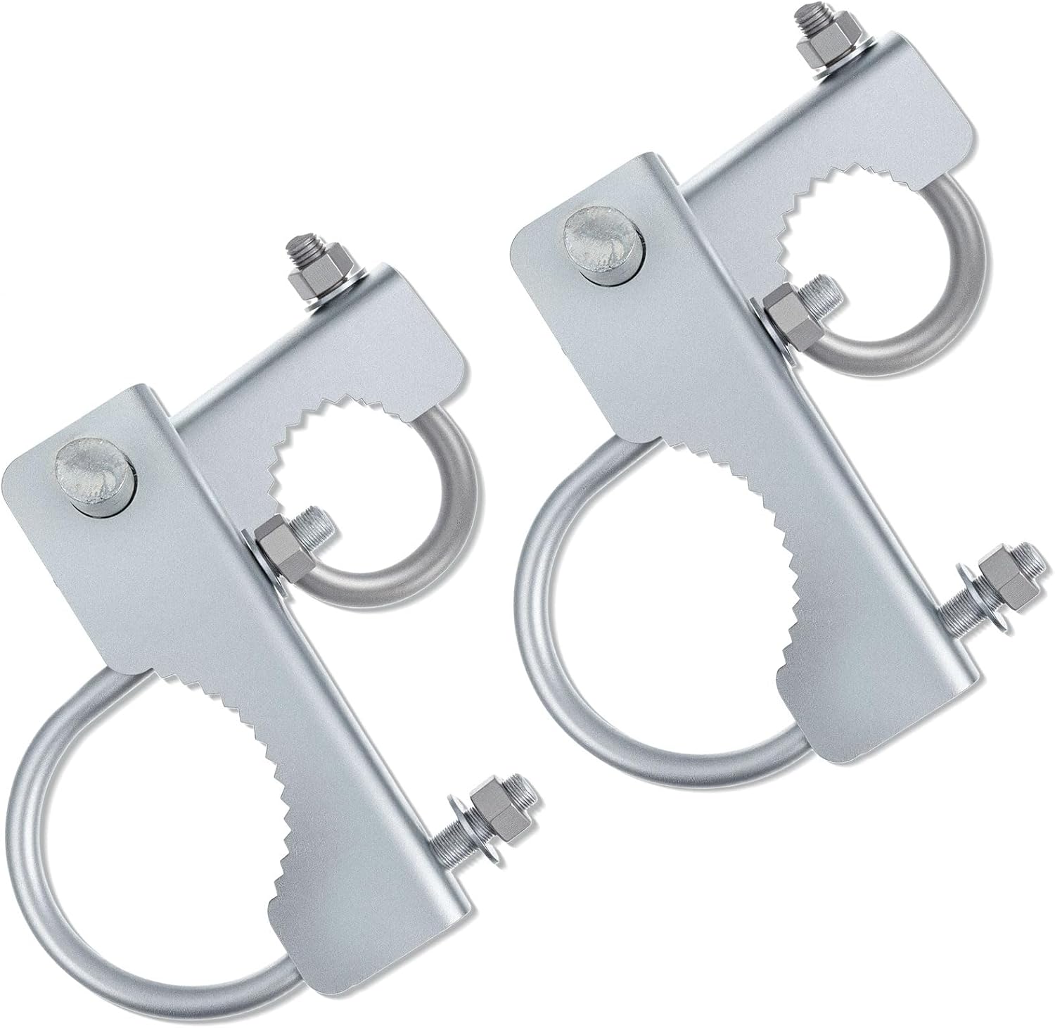 2 Pack Chain Link Gate Hinge, 180 Degree Hinge for Chain Link Fence Heavy Duty Commercial Gate Latch for 2-3/8" OD Post/Pipe & 1-5/8" Thru 1-7/8" Frames, Galvanized Steel