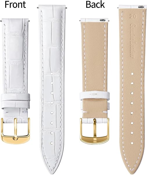 BINLUN Leather Watch Band Genuine Calfskin Replacement Watch Strap Quick Release Crocodile Pattern 10 Colors 13 Sizes for Men Women(10mm,12mm,14mm,16mm,17mm,18mm,19mm,20mm,21mm,22mm,23mm,24mm) - 2