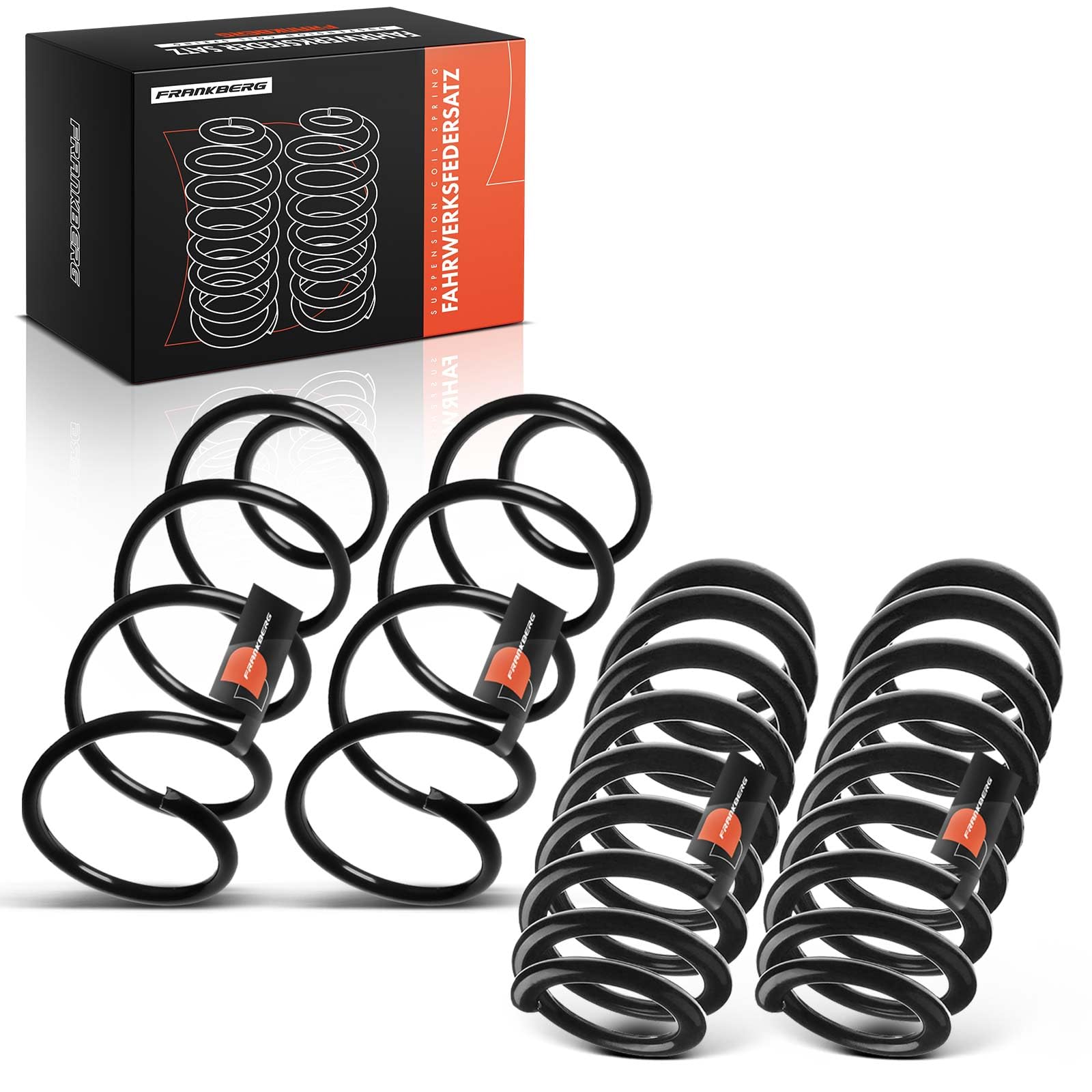 Frankberg 4x Muelles de suspensión Eje delantero Eje trasero 31336767366 | Compatible con: Serie 3 Coupé E92, Serie 3 Touring E91, Serie 3 E90