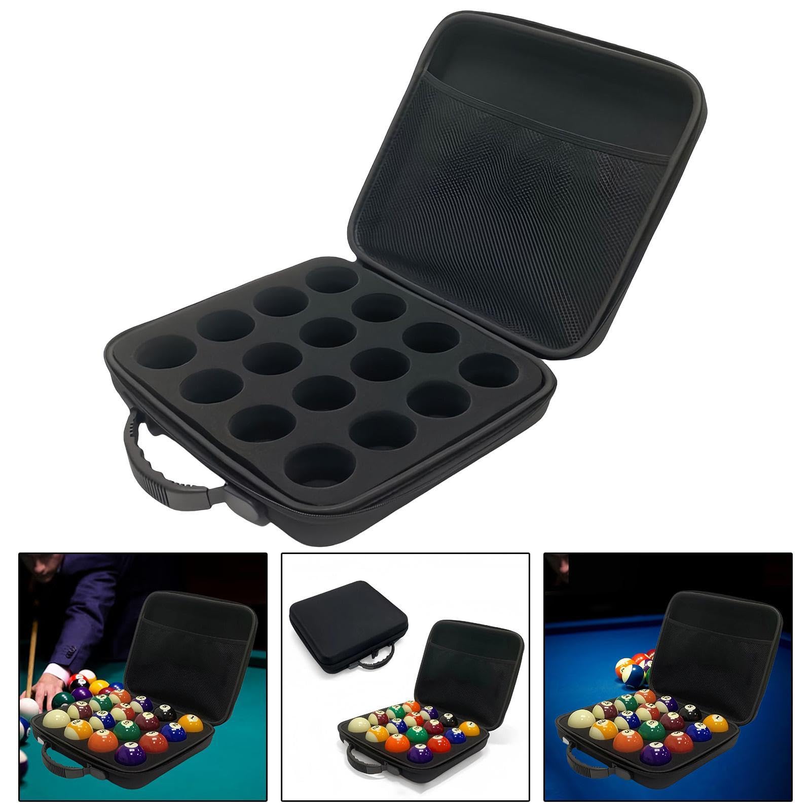 Harilla Estuche de Transporte para Bolas de Billar, Caja de Almacenamiento, Ligero, Cremallera, Acolchado