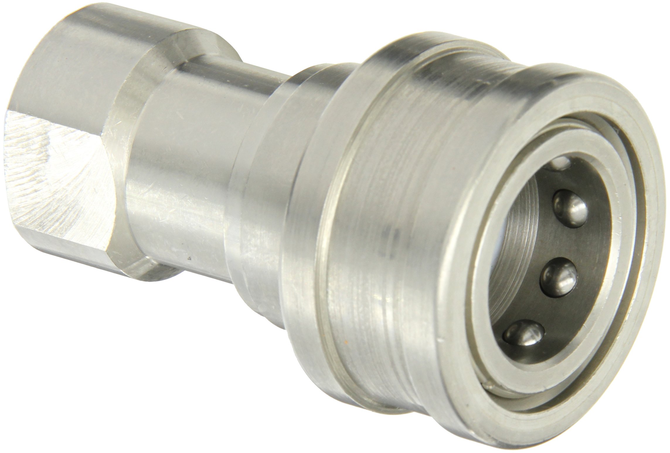 Eaton Hansen LL4HP26 Stainless Steel 303 ISO-B Interchange Hydraulic Fitting, Socket with Valve, 1/2
