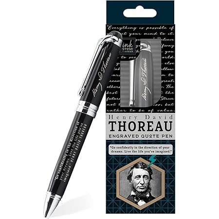 Henry David Thoreau Inspirational Quote Pen - Go Confidently in the Direction of Your Dreams. Live the Life You've Imagined. - Business Quote Office Gifts for Graduates Students Professional Men Women