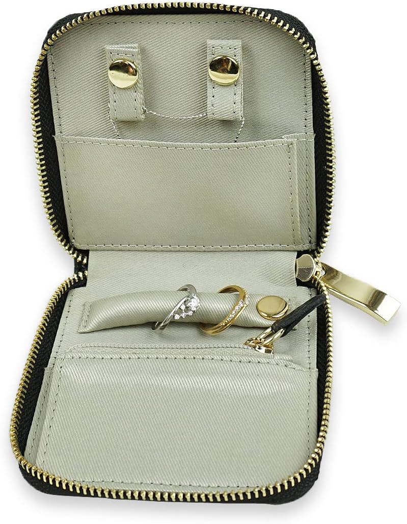 MUZICA VITA (ムジカビータ) ジュエリーポーチ ジュエリーケース アクセサリーケース 宝石箱 持ち運び 携帯用 小さい ミニ トラベル 旅行用 ピアス 指輪 日本製 M1101 (ミント)